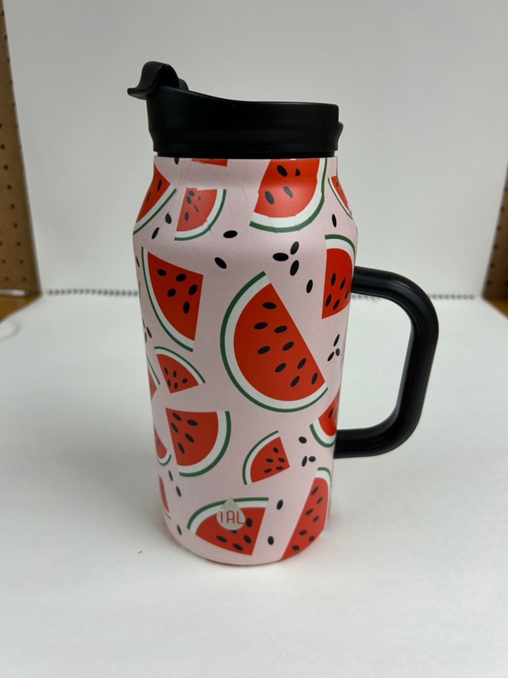 Insulated Watermelon Travel Mug with Handle - Pink